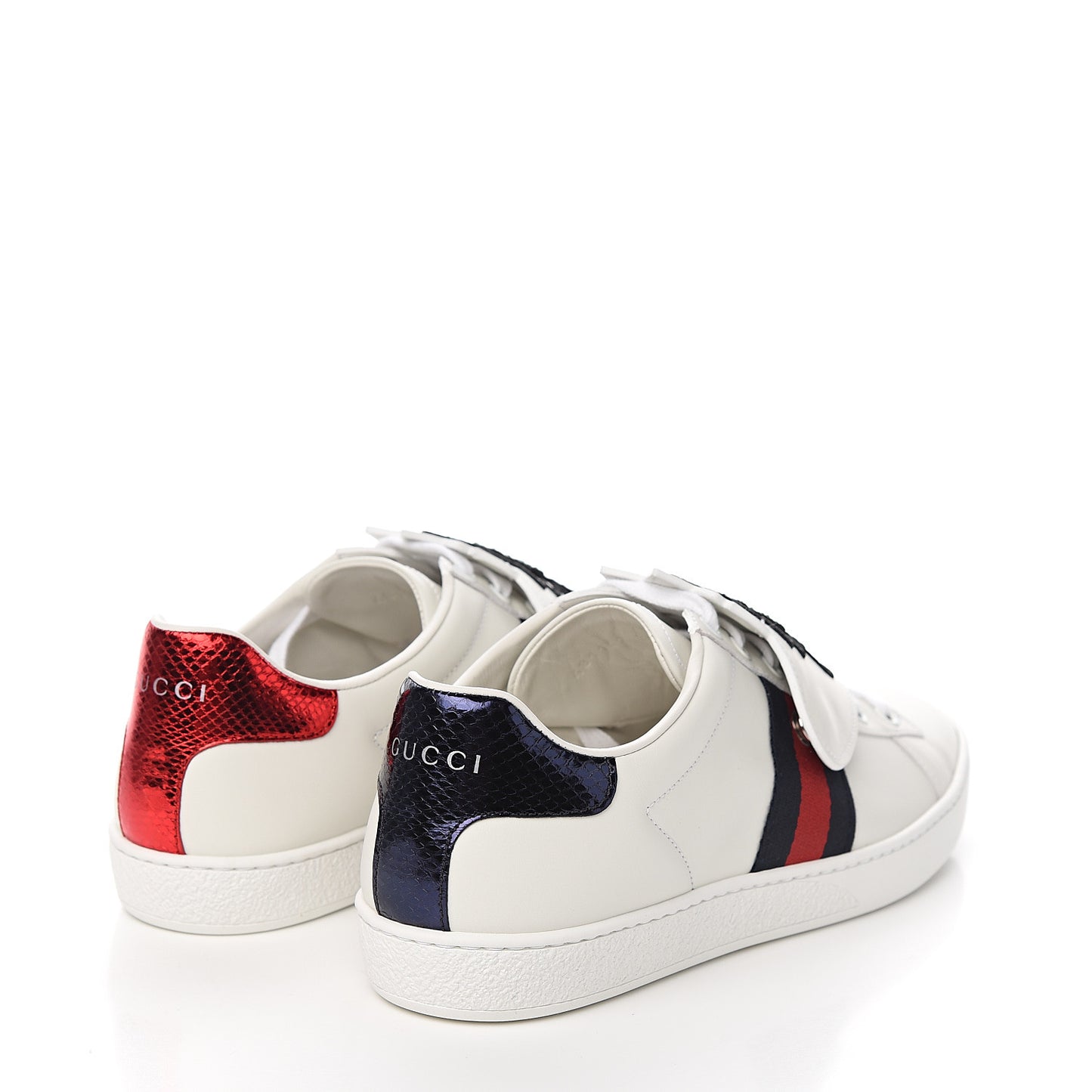 Calfskin Ayers Crystal Web Pineapple Embroidered Womens New Ace Sneakers 38.5 White