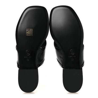 Chanel Lambskin Patent Calfskin CC Thong Sandals 39 Black 7 of 11