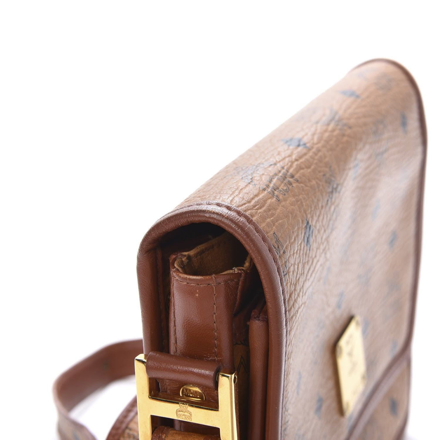 MCM Visetos Small Flap Shoulder Bag Cognac 10 of 14