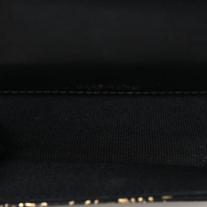 Chanel Calfskin Crocodile Embossed Graffiti Reissue Card Holder Wallet Black Gold 5 of 9