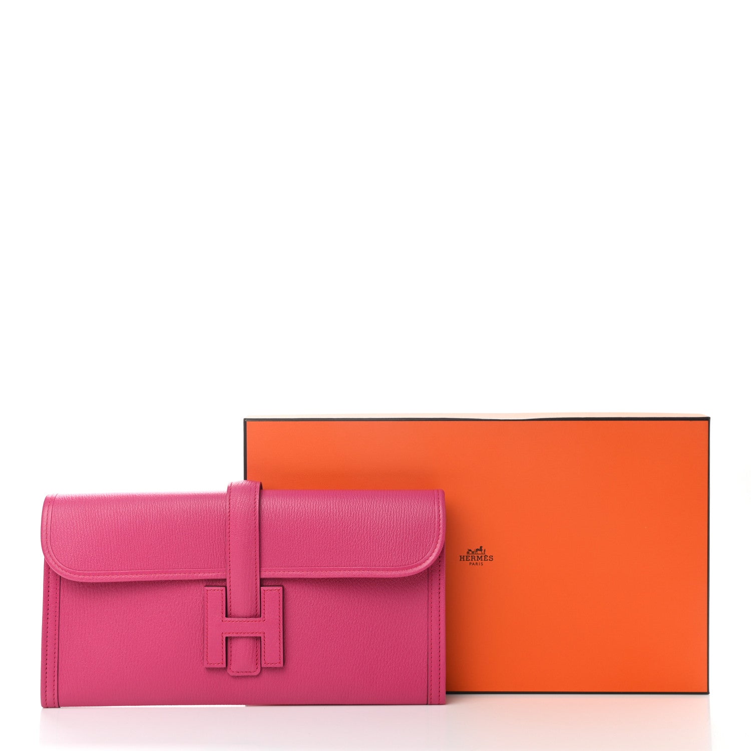 Hermes Chevre Mysore Jige Elan 29 Clutch Rose Shocking 9 of 9