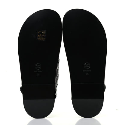 Chanel Lambskin Velcro Dad Sandals 38 Black 4 of 6