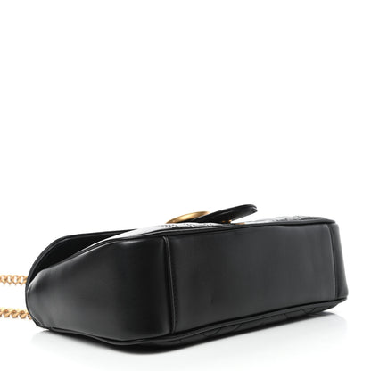 Gucci Calfskin Matelasse Small GG Marmont Shoulder Bag Black 3 of 4