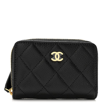 Chanel Caviar Quilted Zip Coin Purse Black 1 of 10