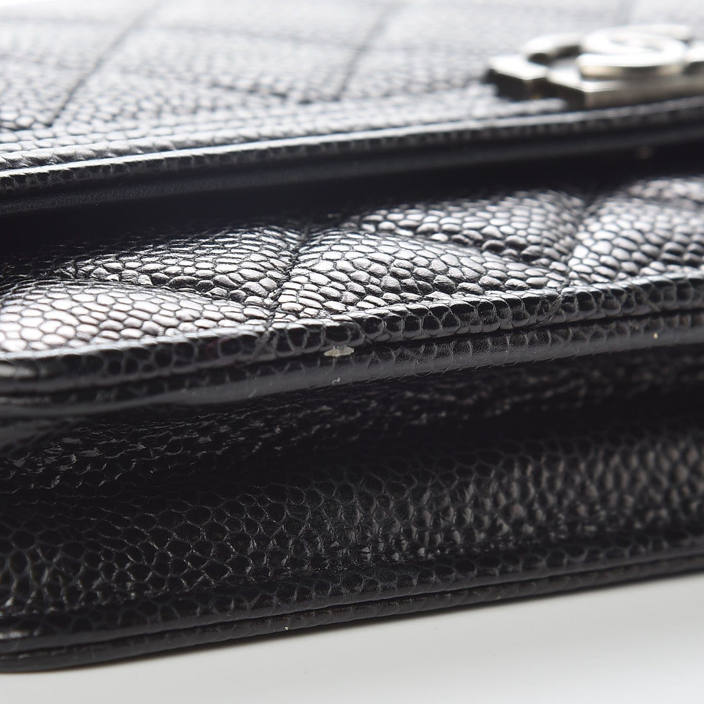 Caviar Quilted Boy Wallet On Chain WOC Black
