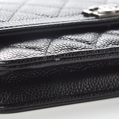 Chanel Caviar Quilted Boy Wallet On Chain WOC Black 10 of 12