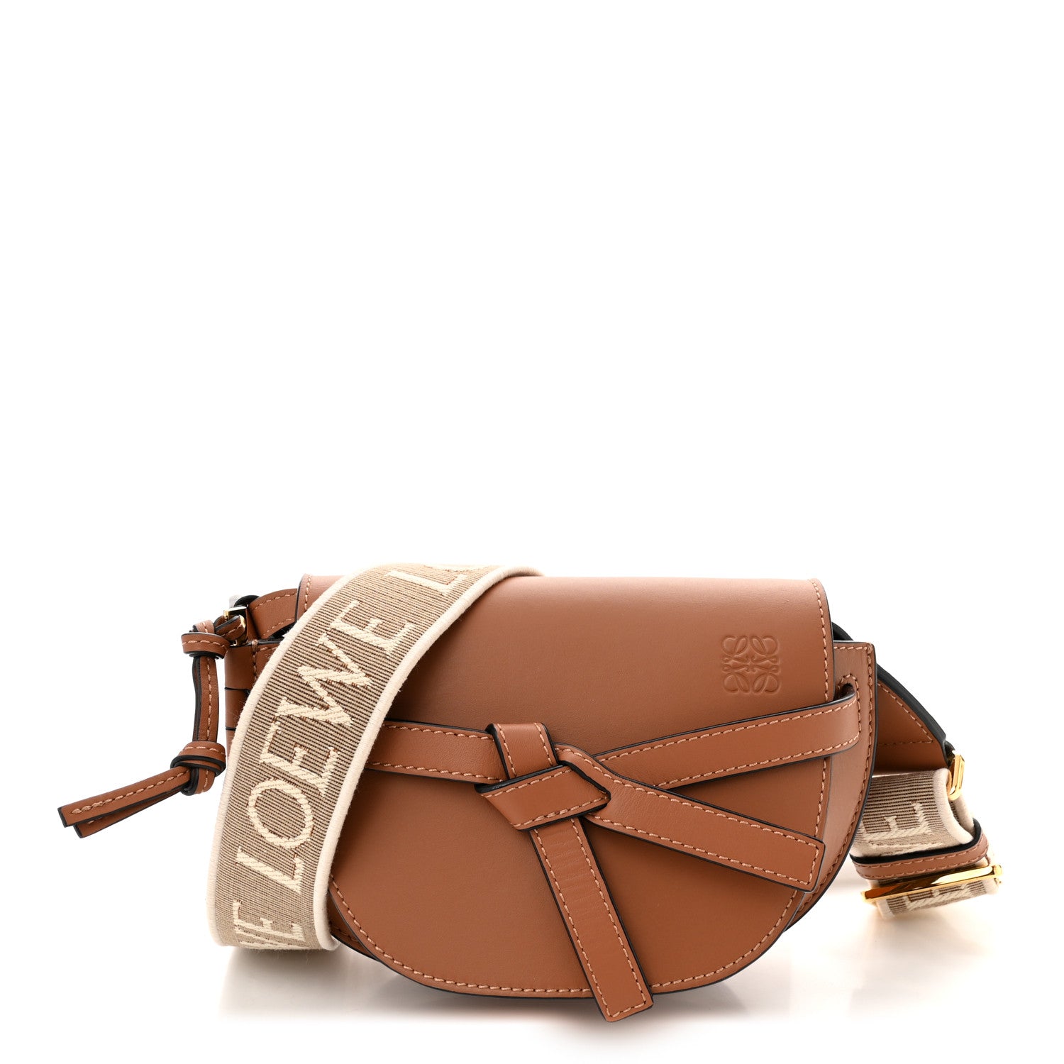 Loewe Calfskin Jacquard Mini Gate Dual Bag Tan 1 of 10