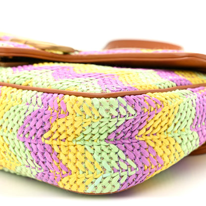 Gucci Calfskin Raffia Woven Small GG Marmont Shoulder Bag Multicolor 10 of 10