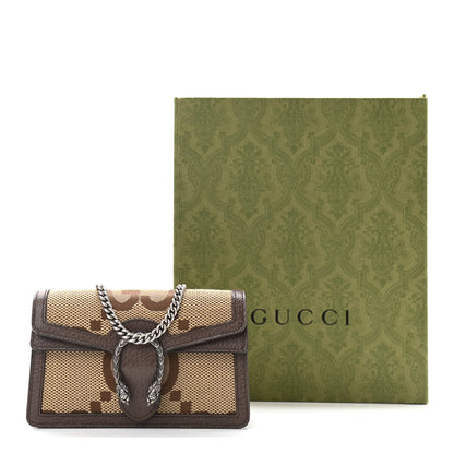 Gucci Monogram Jumbo GG Textured Dollar Calfskin Super Mini Dionysus Shoulder Bag Camel Ebony New Acero 8 of 8