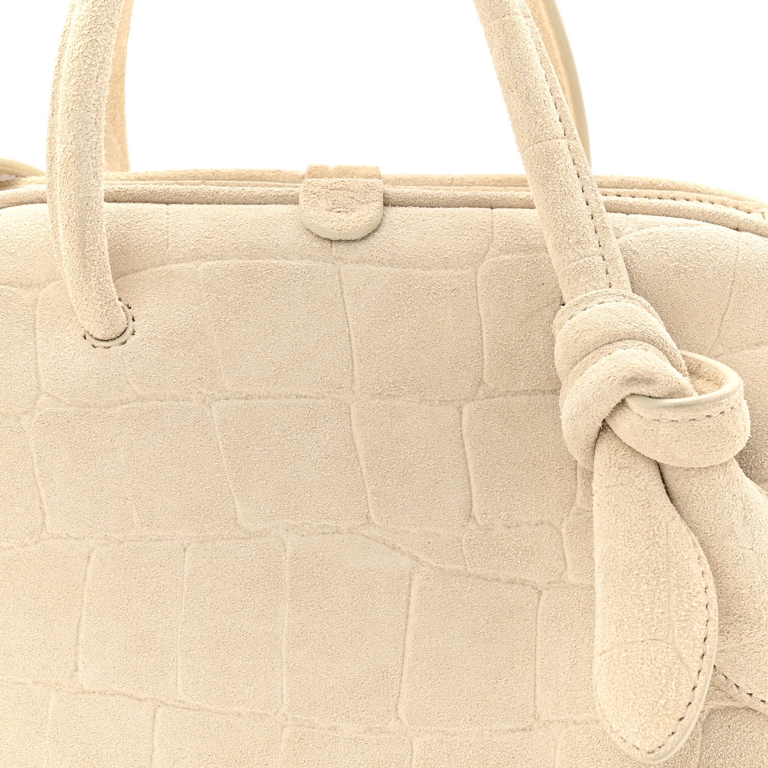Jacquemus Suede Crocodile Embossed Le Petit Turismo Ivory 7 of 9