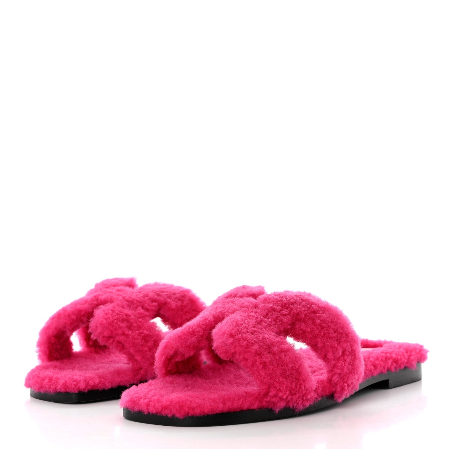 Hermes Woolskin Oran Sandals 36 Rose Fuchsia 3 of 9