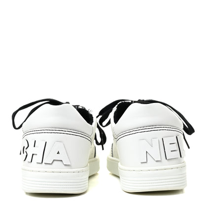 Chanel Calfskin Womens Logo Sneakers 37 Black White 4 of 10