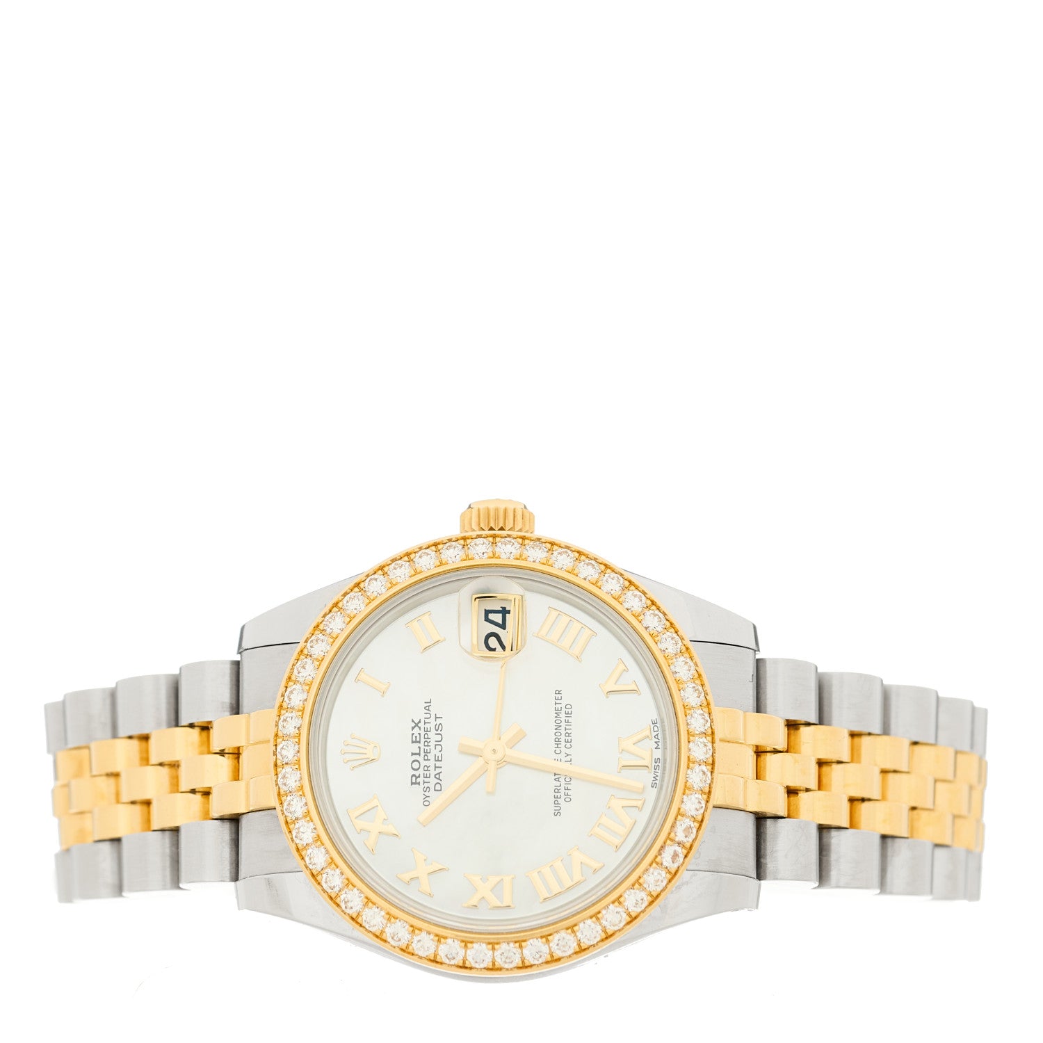 Rolex Stainless Steel 18K Yellow Gold Diamond Mother of Pearl 31mm Oyster Perpetual Datejust Watch Roman 178383 2 of 5