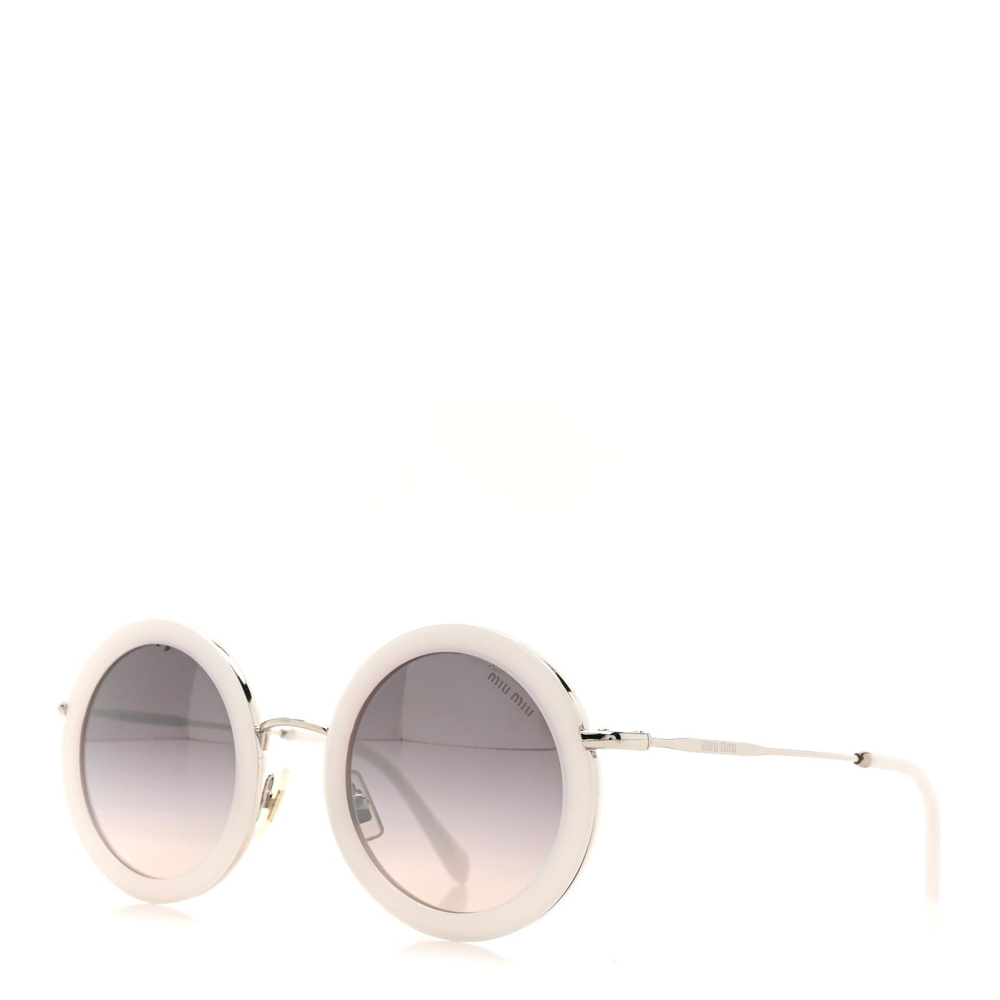 Metal Round Sunglasses SMU59U White