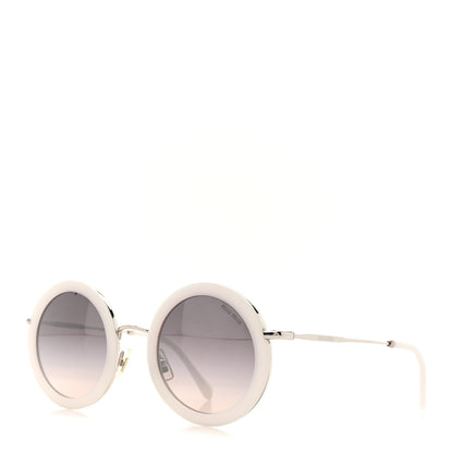 Miu Miu Metal Round Sunglasses SMU59U White 1 of 8