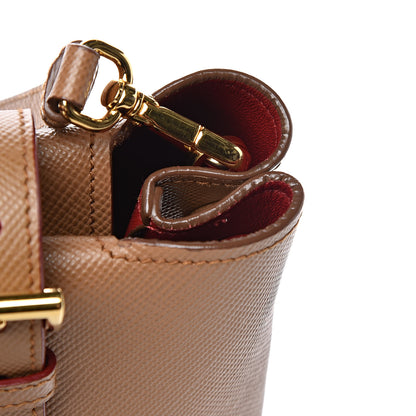Prada Saffiano Cuir Buckle Tote Caramel 13 of 14