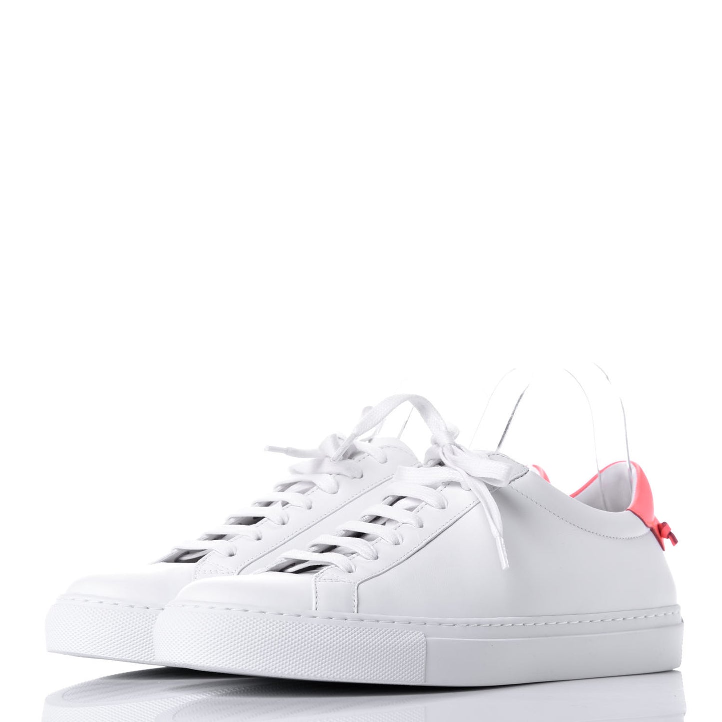 Calfskin Womens Urban Street Sneakers 40 White Neon Pink
