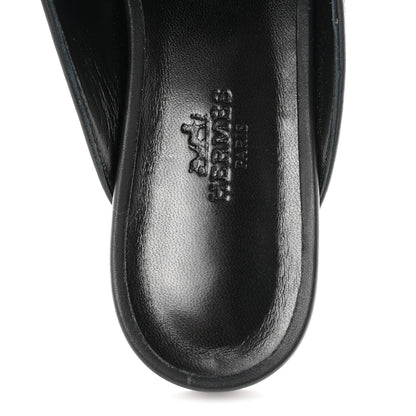 Hermes Fringed Calfskin Oz Mules 36.5 Black 8 of 10
