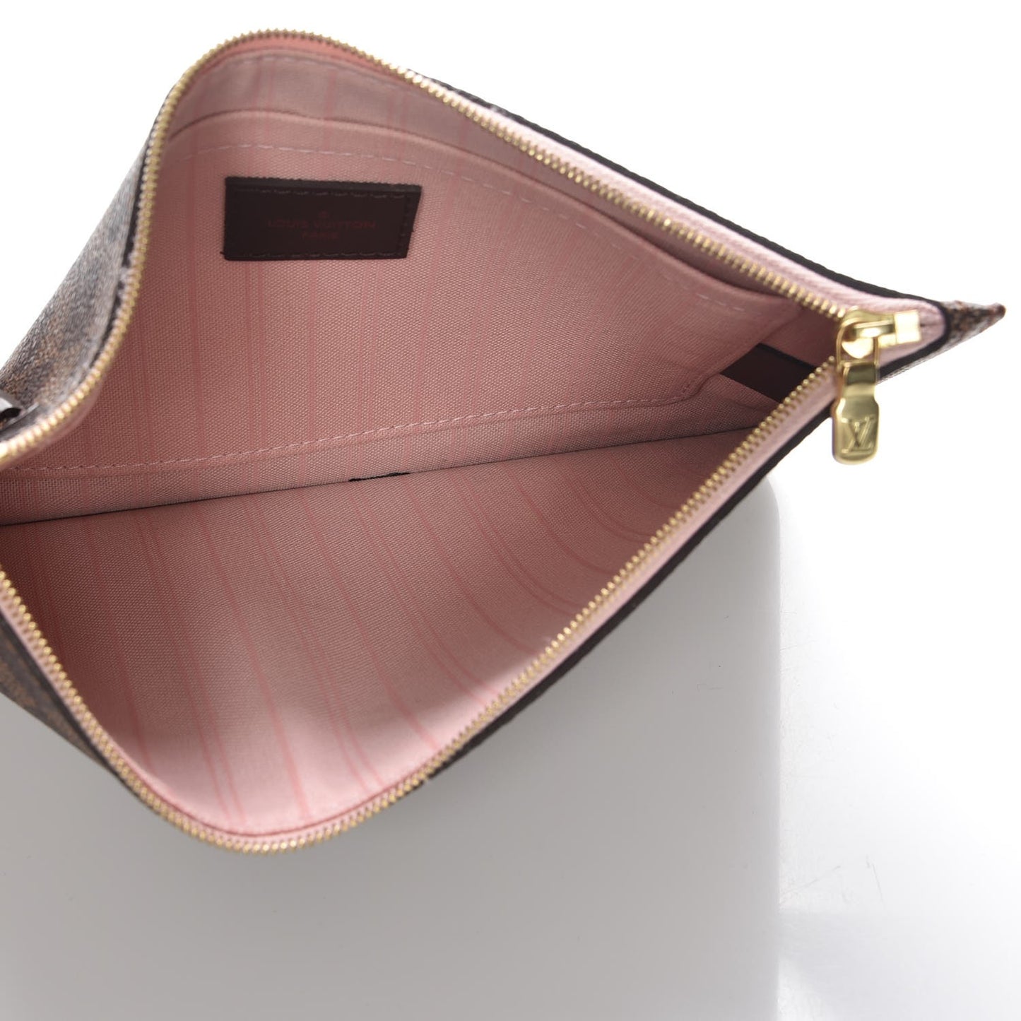 Damier Ebene Neverfull MM GM Pochette Rose Ballerine
