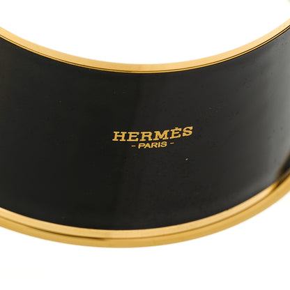 Hermes Enamel Printed Coaching Extra Wide Bracelet 62 Pollen Et Azur 5 of 7