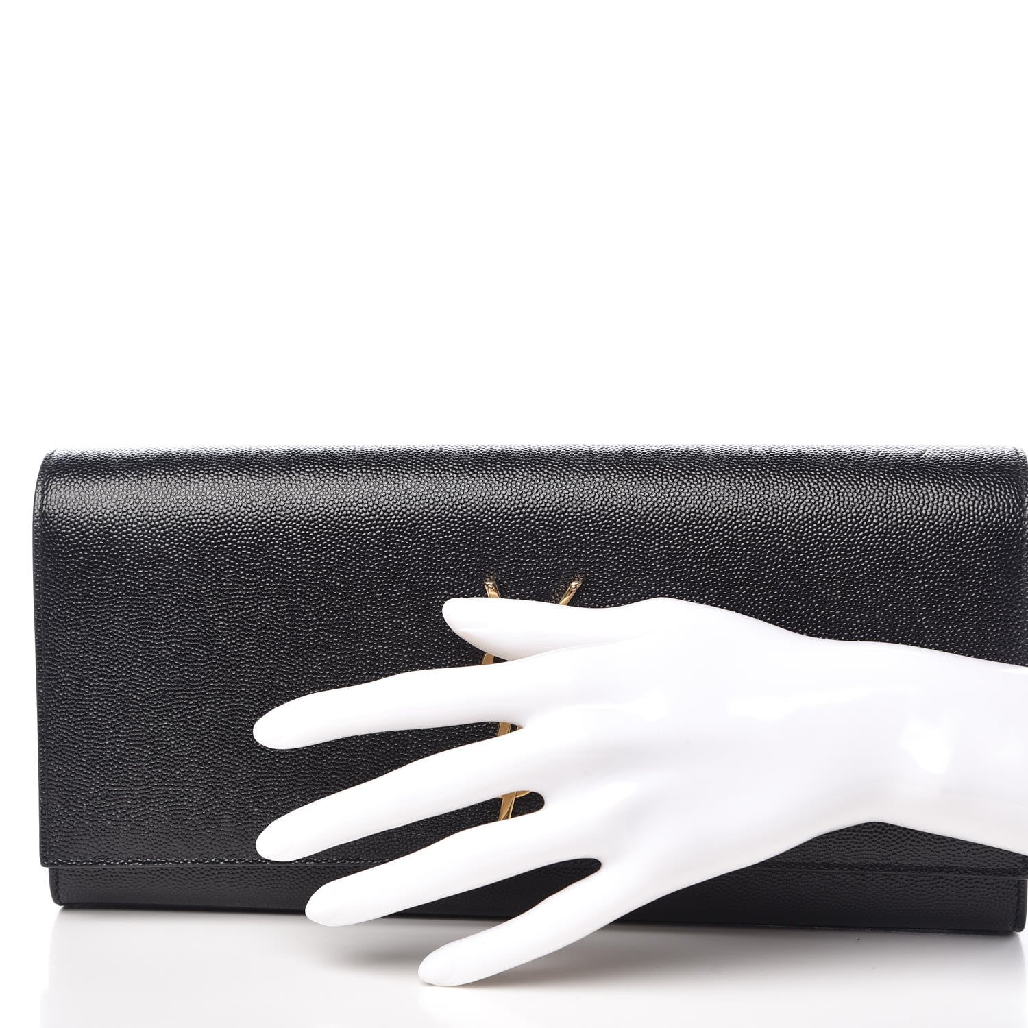 Saint Laurent Grain De Poudre Monogram Cassandre Clutch Black 2 of 9