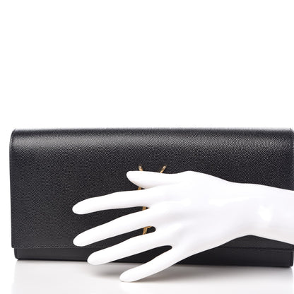 Saint Laurent Grain De Poudre Monogram Cassandre Clutch Black 2 of 9