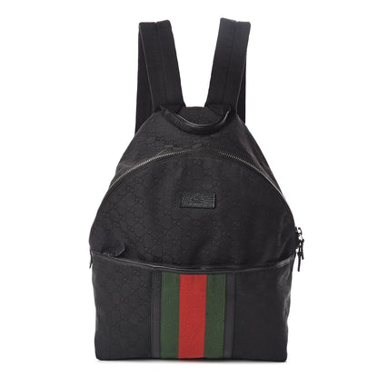 Gucci GG Monogram Web Medium Classic Backpack Black 1 of 9