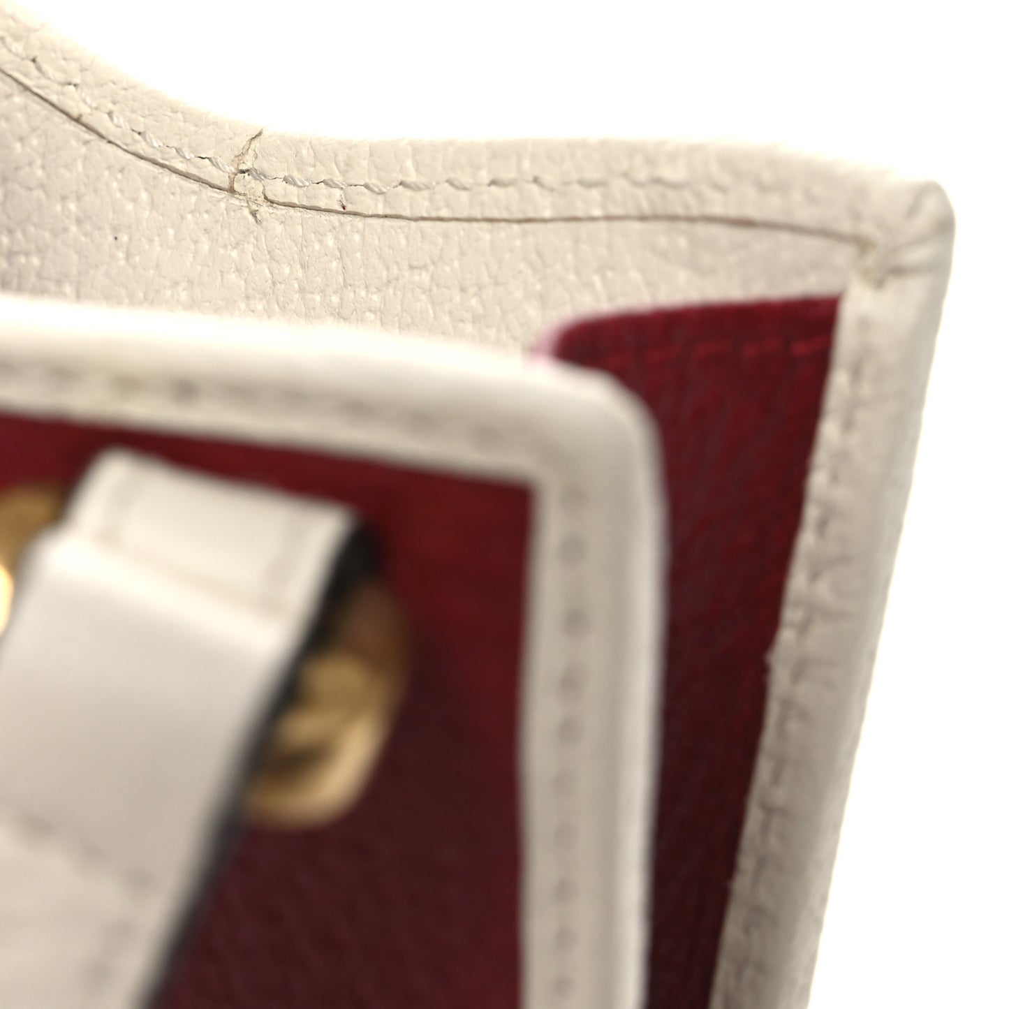 X ADIDAS Textured Dollar Calfskin Trefoil Embossed Phone Crossbody Bag Hibiscus Red Off White
