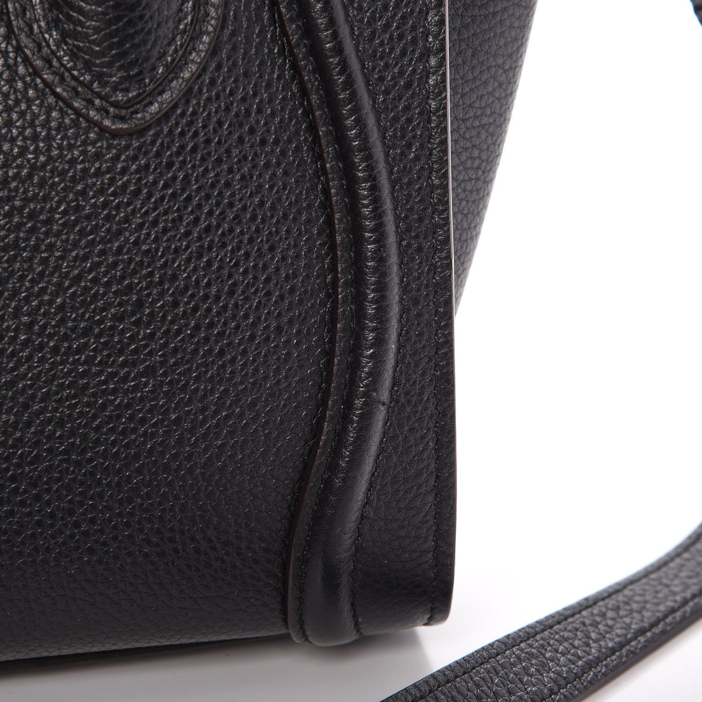 Drummed Calfskin Nano Luggage Black