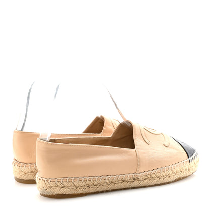 Chanel Lambskin CC Espadrilles 38 Beige Black 9 of 18