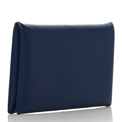 Hermes Evercolor Verso Calvi Card Case Bleu Saphir Bleu France 3 of 7