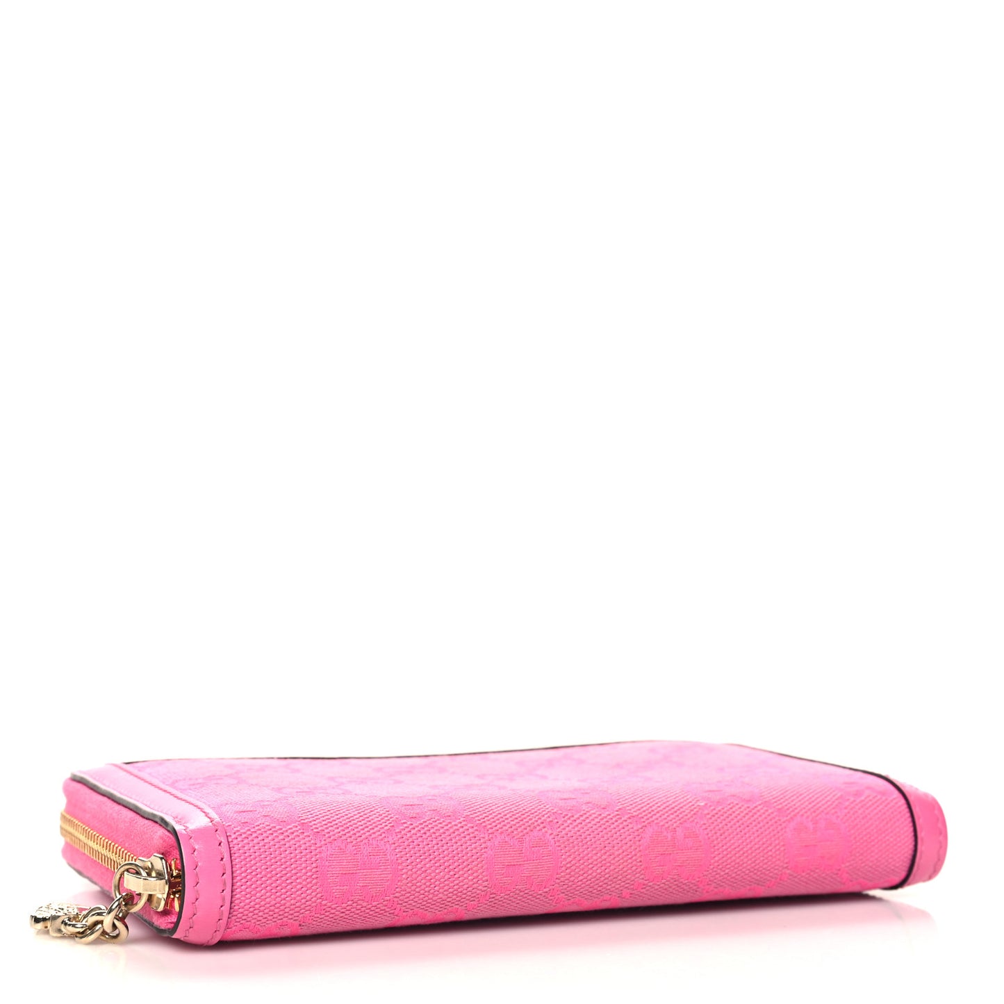 Monogram Calfskin Bree Zip Around Wallet Fuchsia