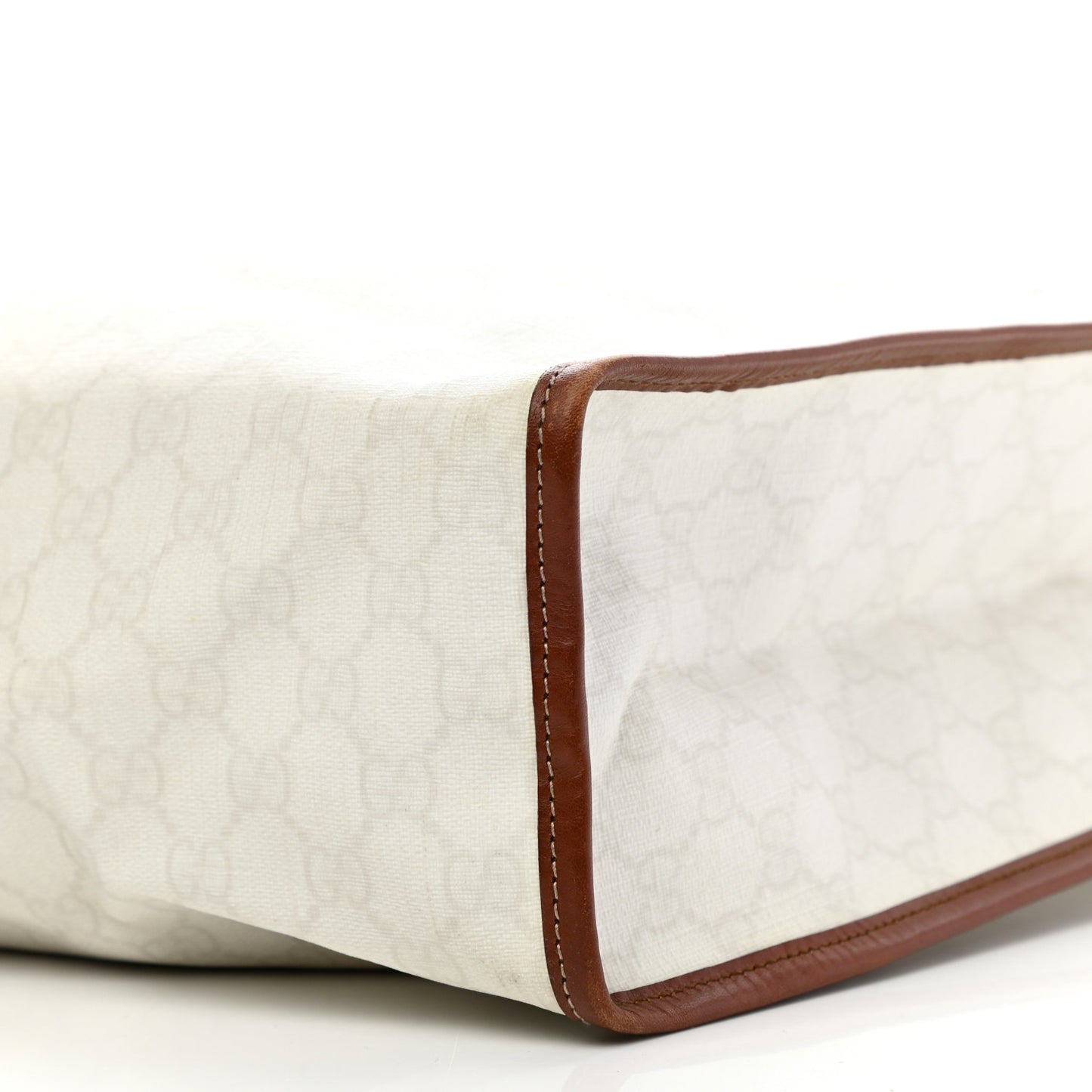 GG Plus Monogram Large Signature Web Loop Tote White
