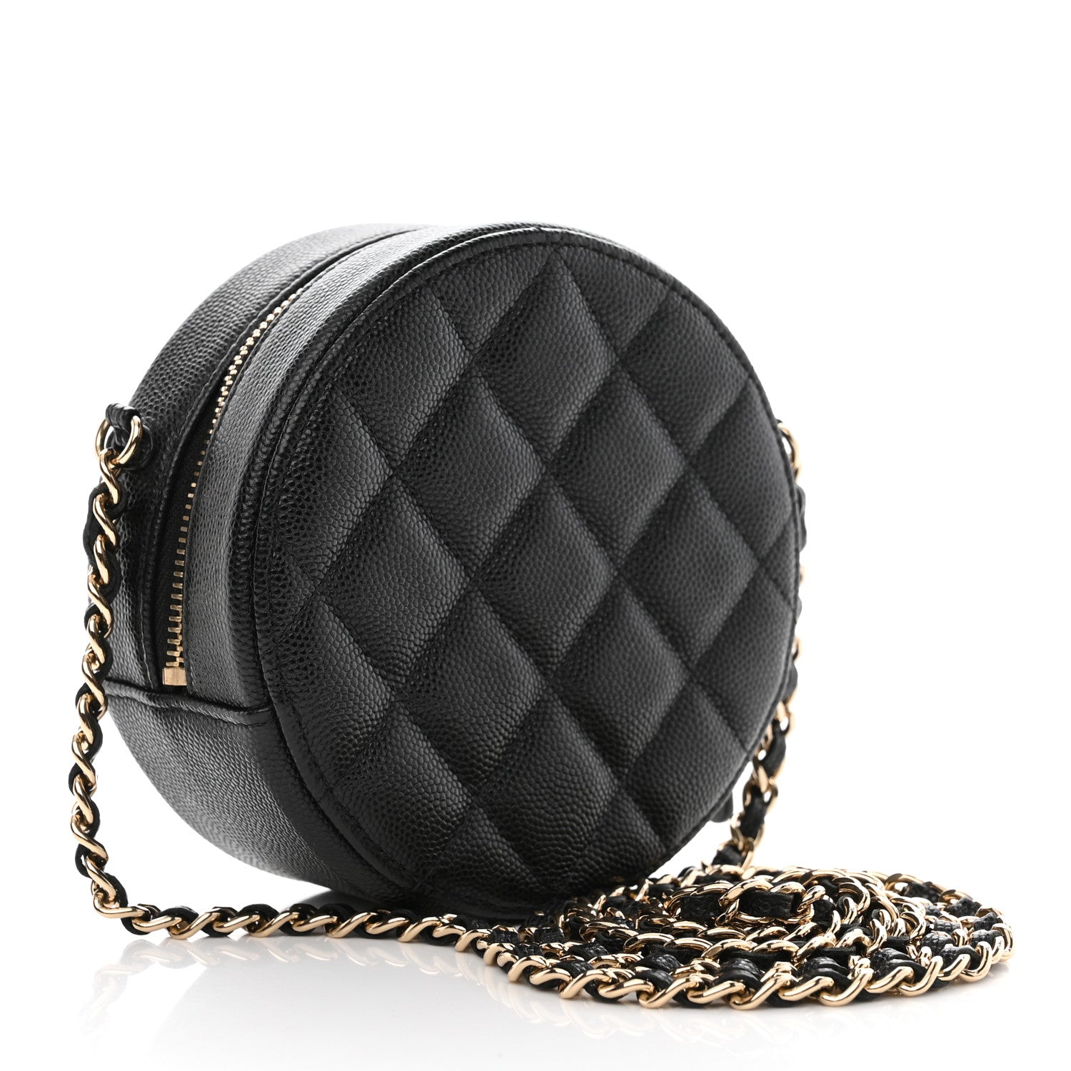 Chanel Caviar Quilted Round Clutch With Chain Black 3 of 12