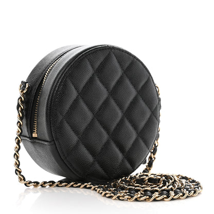 Chanel Caviar Quilted Round Clutch With Chain Black 3 of 12