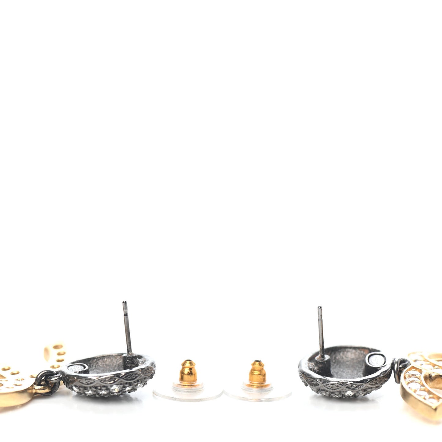 Crystal CC Drop Logo Earrings
