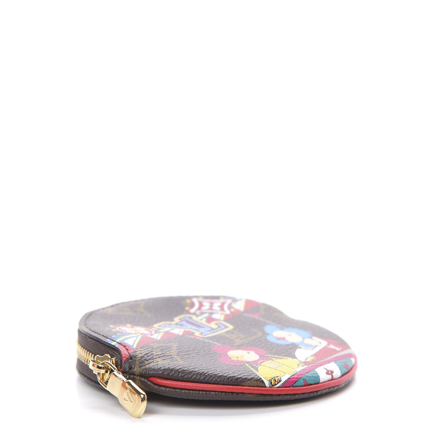 Monogram 2020 Christmas Animation Bumper Cars Round Coin Purse Coquelicot