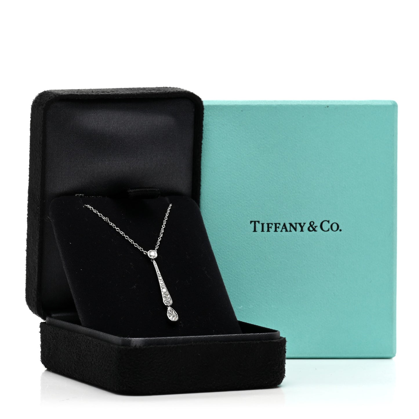 Platinum Diamond Jazz Swing Drop Pendant Necklace