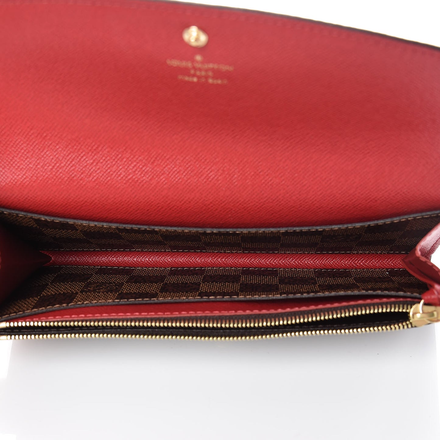 Damier Ebene Emilie Wallet Red