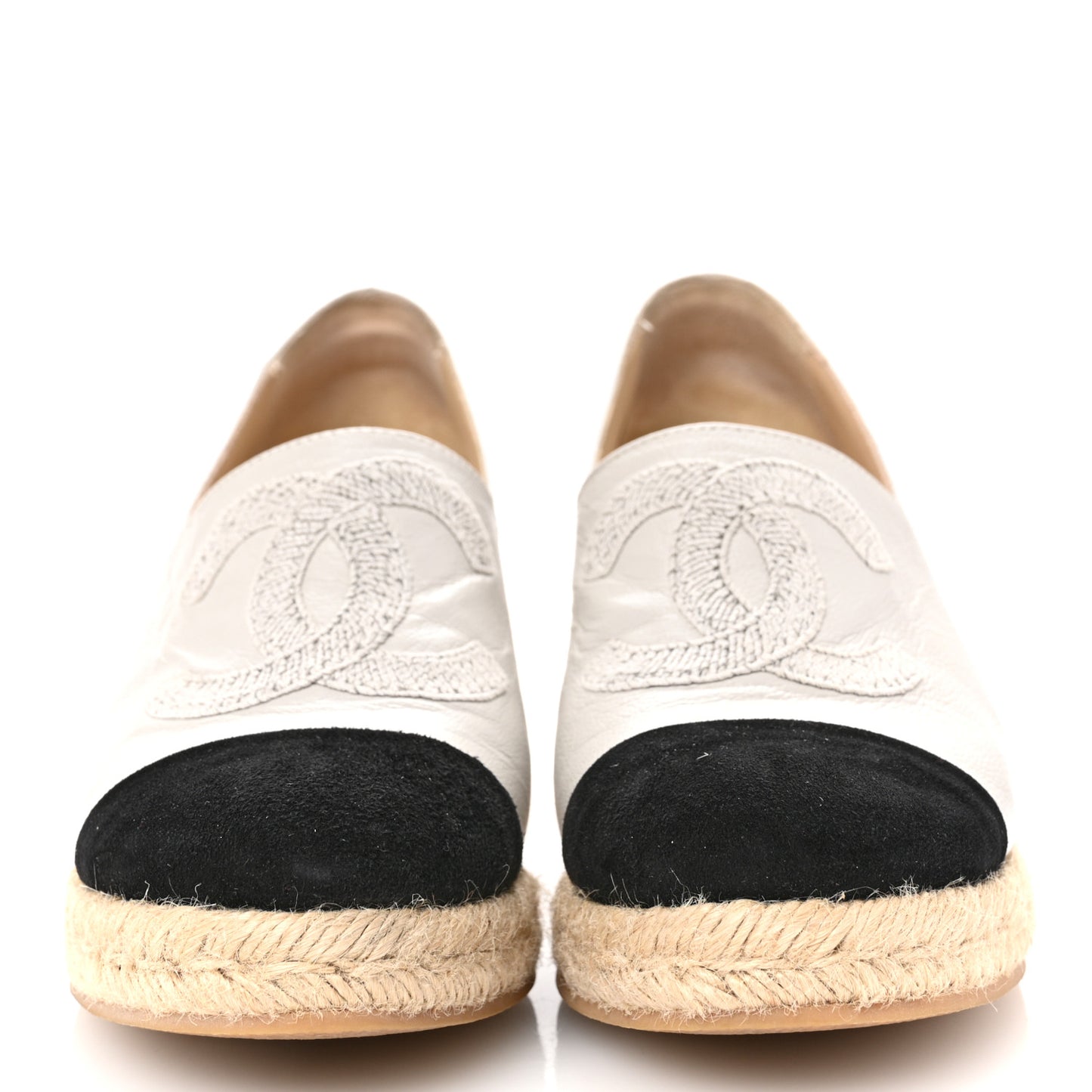 Lambskin Suede CC Espadrille Wedges 39 Grey Black