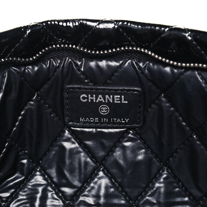 Chanel Patent Calfskin Quilted Beauty CC Clutch Black 6 of 7