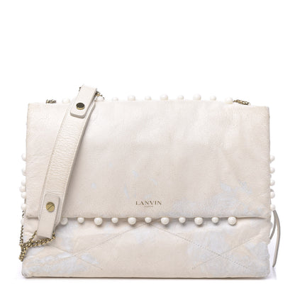 Lanvin Lambskin Quilted Pearl Medium Sugar Flap Shoulder Bag White 1 of 20