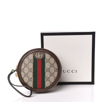 Gucci GG Supreme Monogram Web Ophidia Circle Wristlet Beige New Acero 11 of 11