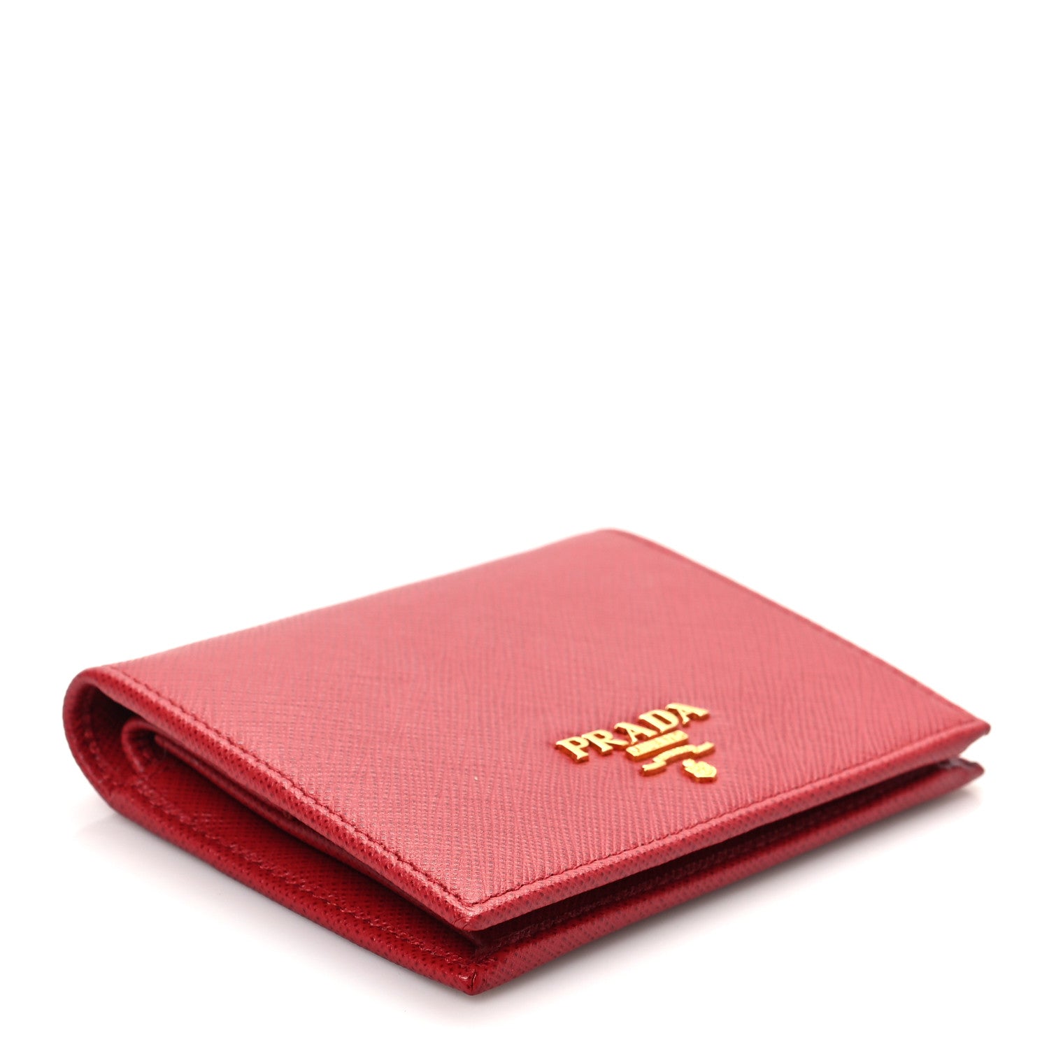 Prada Saffiano Metal Bi-Fold Wallet Fuoco 4 of 6