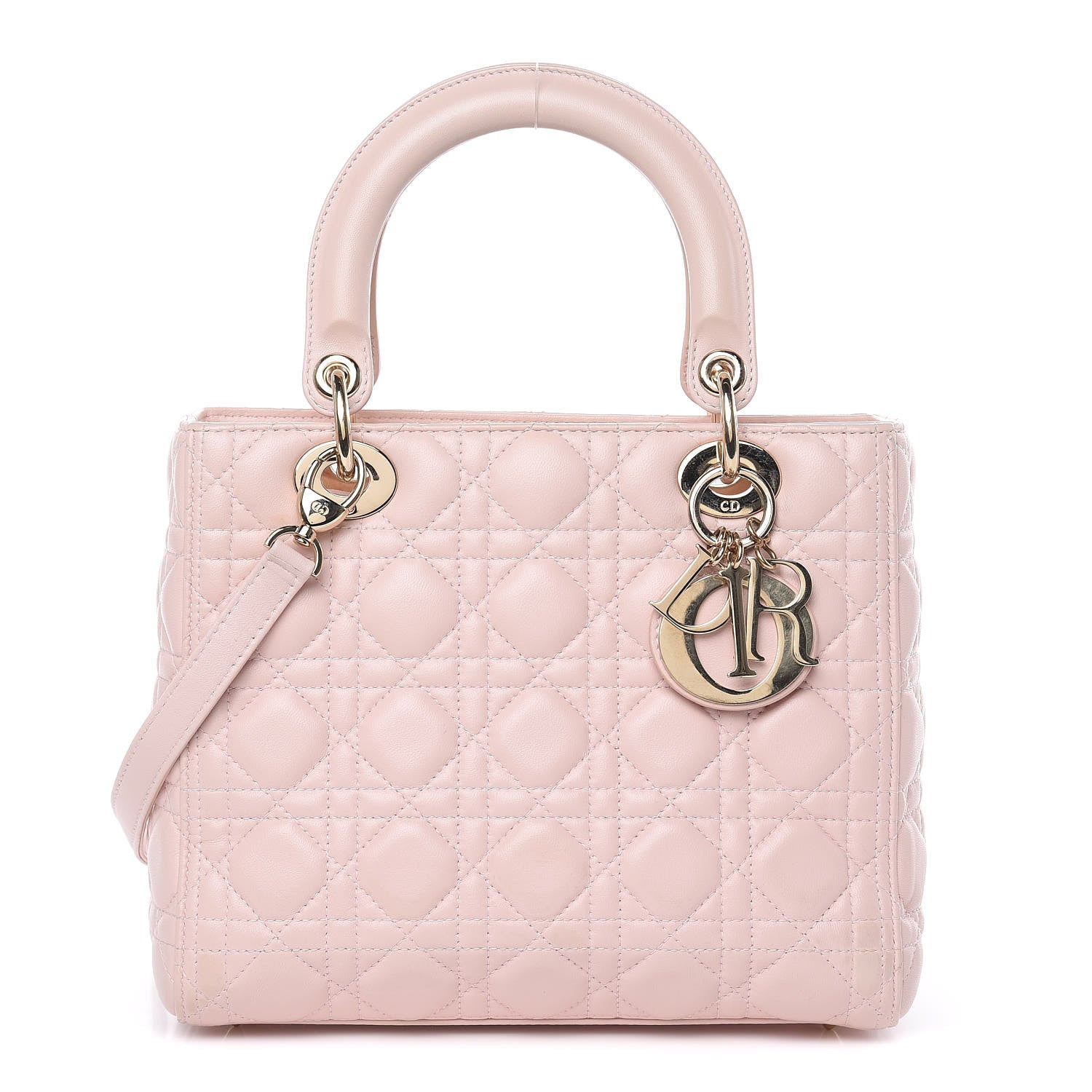 Christian Dior Lambskin Cannage Medium Lady Dior Light Pink 1 of 13