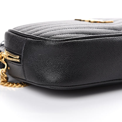 Saint Laurent Grain De Poudre Matelasse Monogram Mini Lou Camera Bag Black 9 of 12