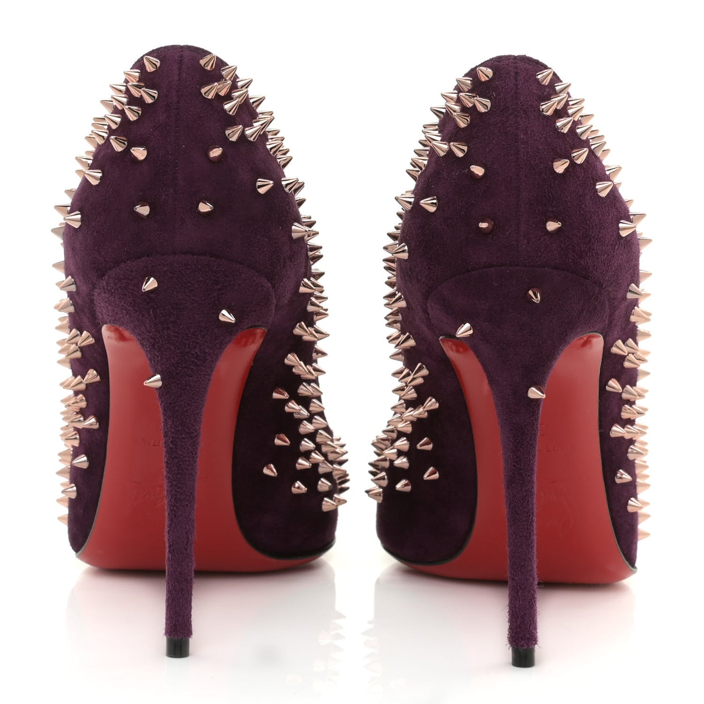 Veau Velours Studded Escarpic 100 Pumps 36 Purple