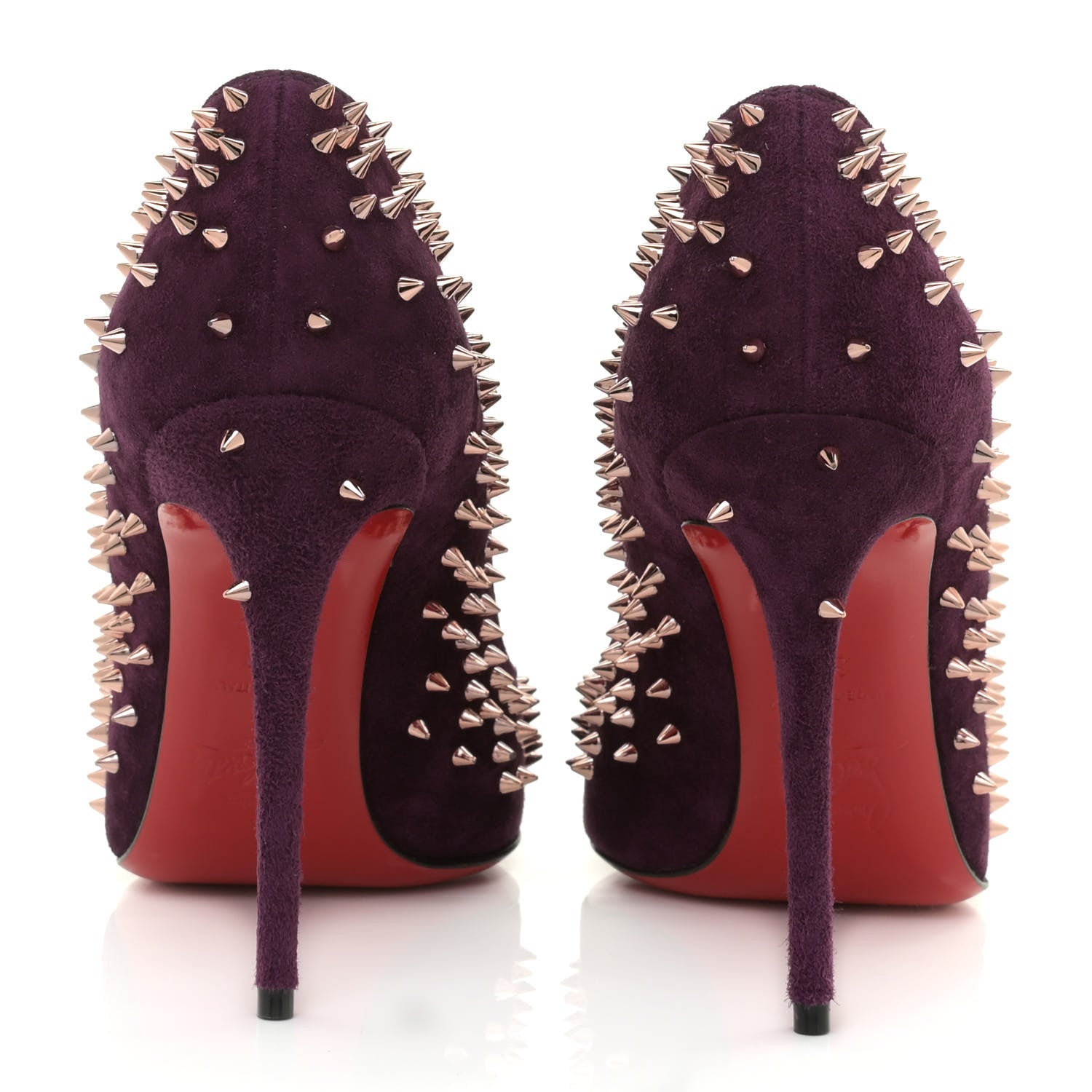 Christian Louboutin Veau Velours Studded Escarpic 100 Pumps 36 Purple 5 of 8