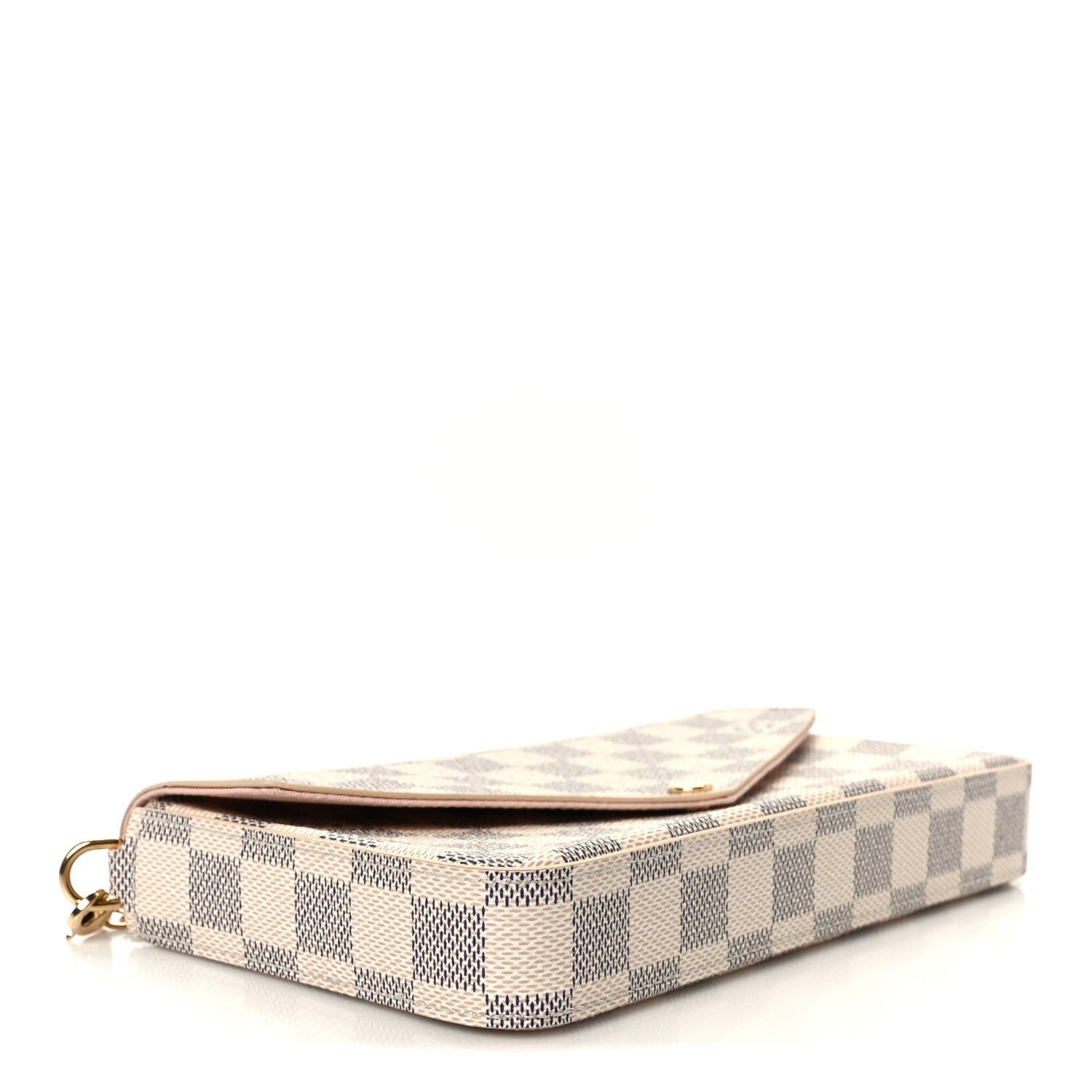 Louis Vuitton Damier Azur Pochette Felicie Chain Wallet Rose Ballerine 5 of 13