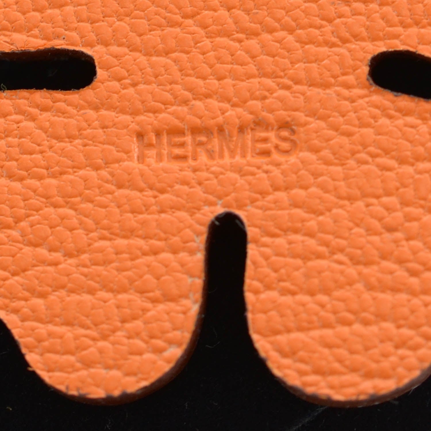 Hermes Chevre Lucky Clover Key Chain Vert Anis Orange 3 of 4